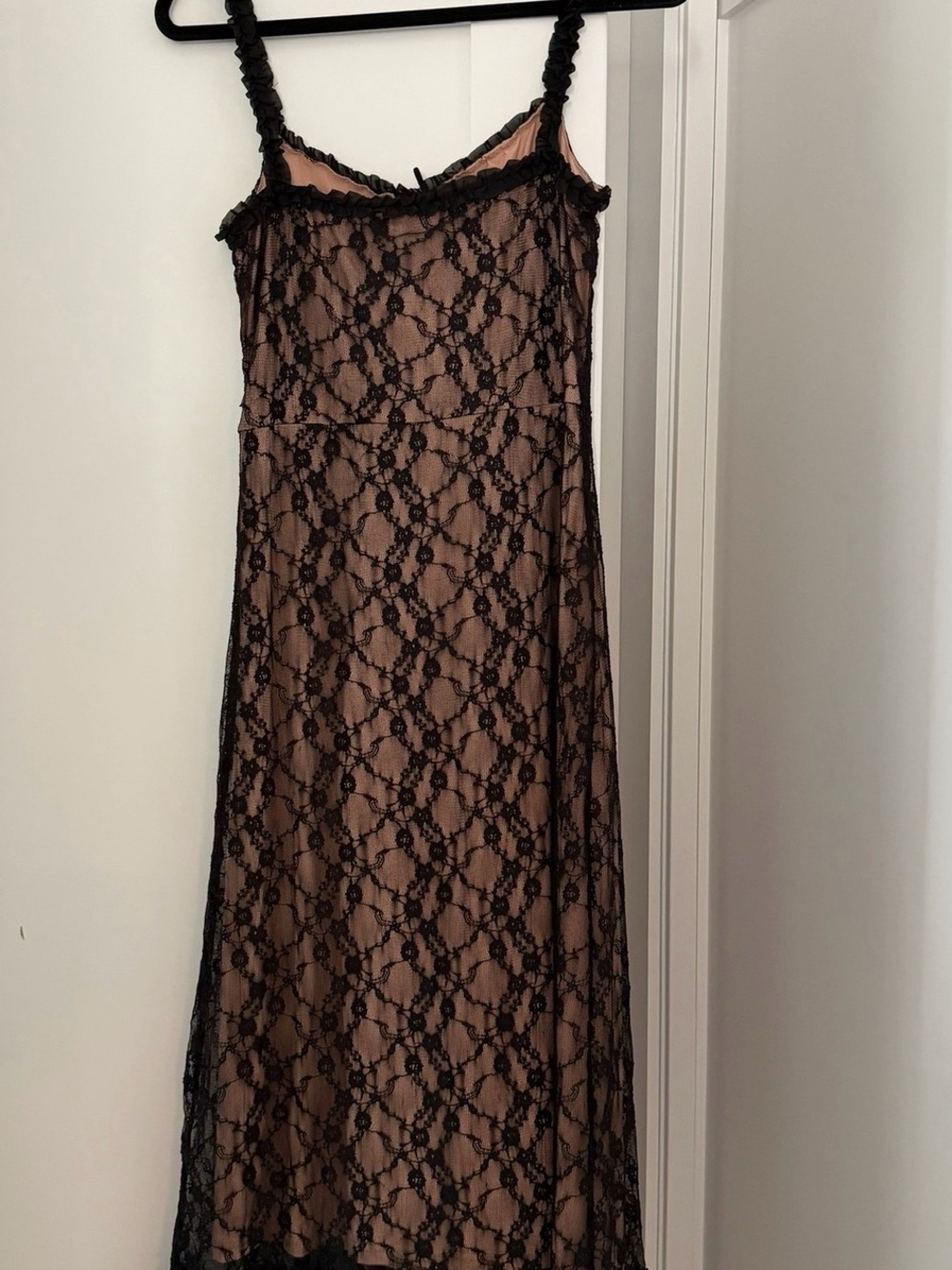 Commense Lace Patchwork Cami Midi Dress Black Nude NWT - Picture 8 of 9